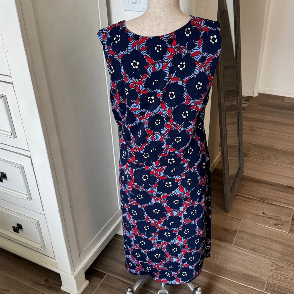 Talbots XL jersey sleeveless floral side tie dress - Picture 7 of 7